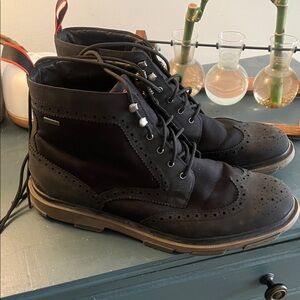Swims Waterproof Men's Navy Lace-Up Barry Brogue Boots